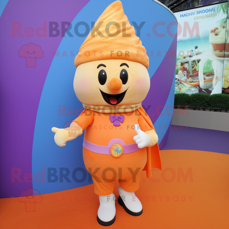 Orange Ice Cream mascot costume character dressed with a Capri Pants and Shawls Orange Ice Cream mascot costume character dressed with a Capri Pants and Shawls