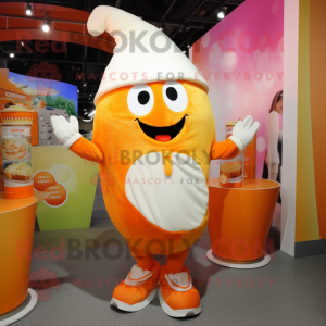 Orange Ice Cream mascot costume character dressed with a Capri Pants and Shawls