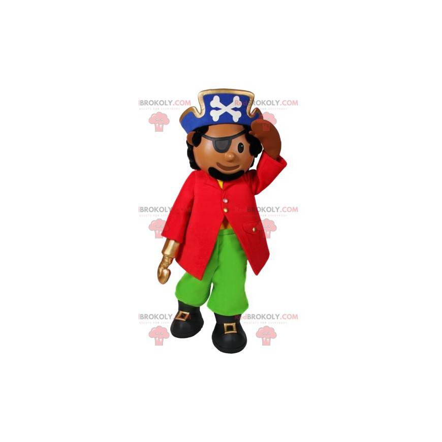 Mascotte de pirate avec son beau costume et son chapeau -