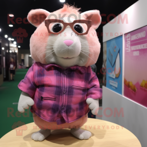 Rosa hamster maskot kostym...