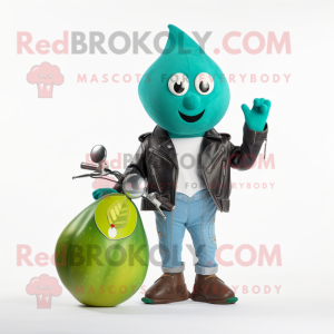 Teal Pear mascotte kostuum...