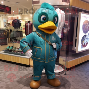 Teal Pear maskot drakt...