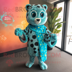 Turquoise Leopard mascotte...