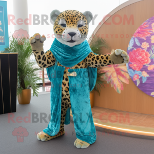 Turquoise Leopard mascotte...