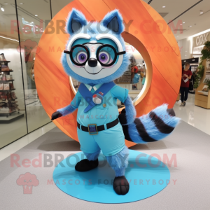 Sky Blue Raccoon mascotte...