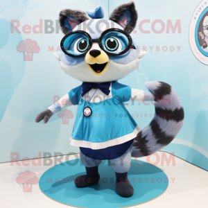 Sky Blue Raccoon maskot...