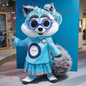 Sky Blue Raccoon mascotte...