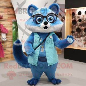 Sky Blue Raccoon maskot...