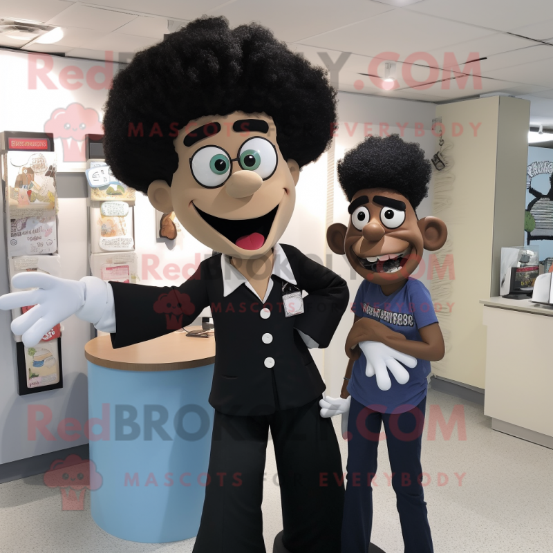 Black Doctor mascot costume character dressed with a Mom Jeans and Cufflinks