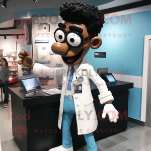 Black Doctor mascot costume character dressed with a Mom Jeans and Cufflinks