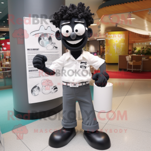 Black Doctor mascot costume character dressed with a Mom Jeans and Cufflinks