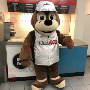 nan Beef Stroganoff mascot costume character dressed with a Moto Jacket and Beanies