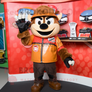 nan Beef Stroganoff mascot costume character dressed with a Moto Jacket and Beanies