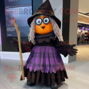 nan Witch mascot costume character dressed with a Pleated Skirt and Mittens