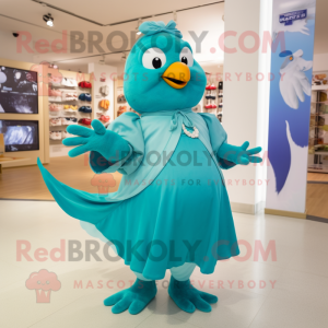 Turquoise duif mascotte...