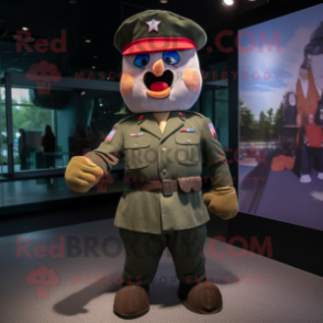 nan American Soldier mascot costume character dressed with a Culottes and Pocket squares