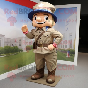 nan American Soldier mascot costume character dressed with a Culottes and Pocket squares