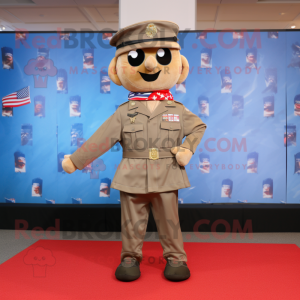 nan American Soldier mascot costume character dressed with a Culottes and Pocket squares