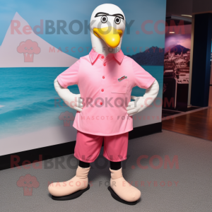 Pink Gull maskot kostym...
