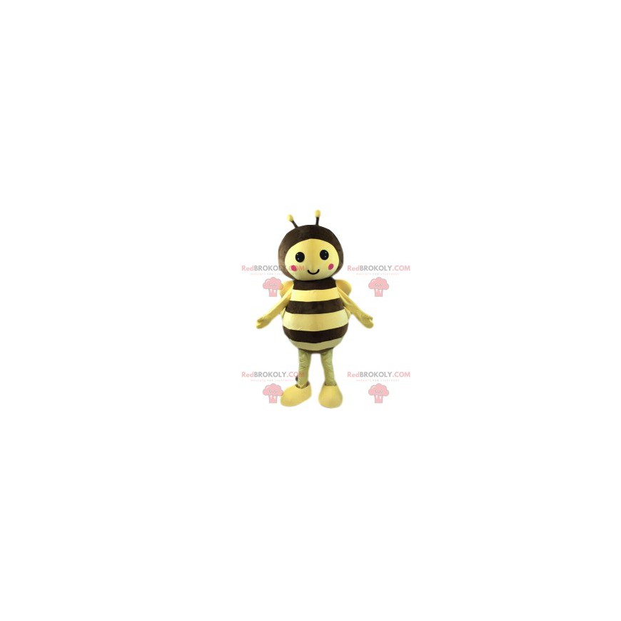 Mascot for sød lille bi med sine antenner - Redbrokoly.com