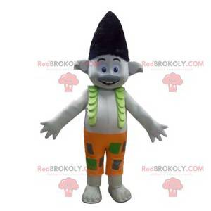 Grijze pixie-mascotte met een grappig kapsel - Redbrokoly.com