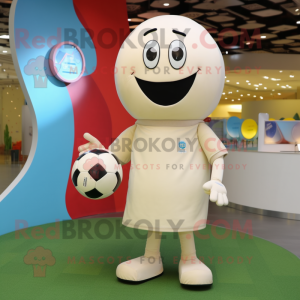 Cream Soccer Ball maskot...