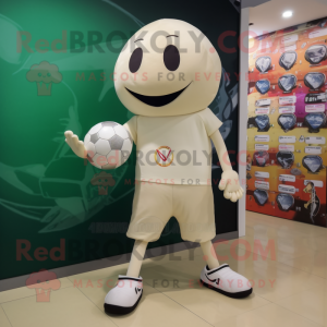 Cream Soccer Ball maskot...