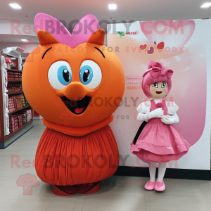 Peach Heart maskot kostym...
