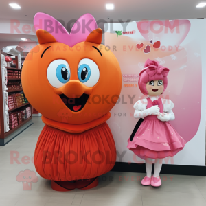 Peach Heart maskot drakt...