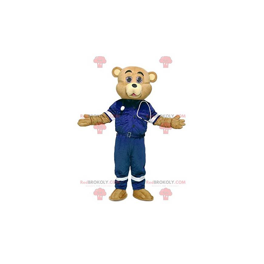 Sand bear mascot in first aid outfit - Redbrokoly.com