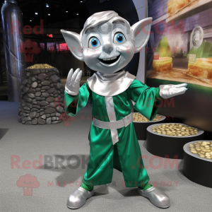 Silver Elf maskot kostym...