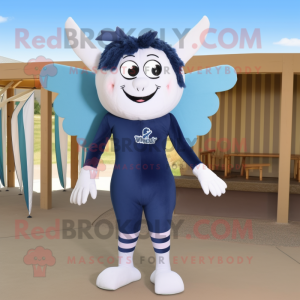 Navy Tooth Fairy mascot costume character dressed with a Swimwear and Shoe laces