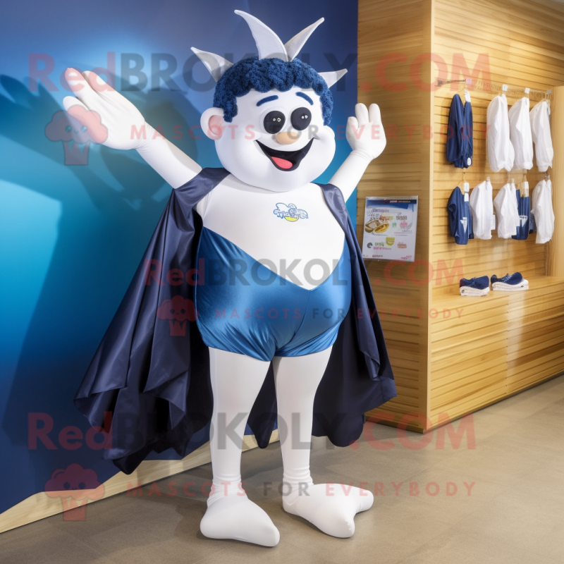 Navy Tooth Fairy mascot costume character dressed with a Swimwear and Shoe laces Navy Tooth Fairy mascot costume character dressed with a Swimwear and Shoe laces