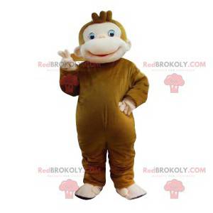 Brown monkey mascot with a big smile - Redbrokoly.com