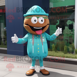 Teal Burgers maskot kostume...