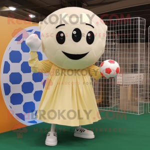 Crème voetbalgoal mascotte...