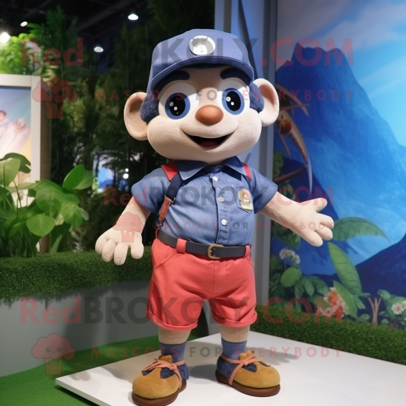 nan Bracelet mascot costume character dressed with a Denim Shorts and Suspenders