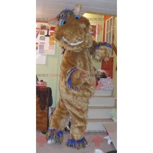 Funny and hairy brown horse mascot - Redbrokoly.com