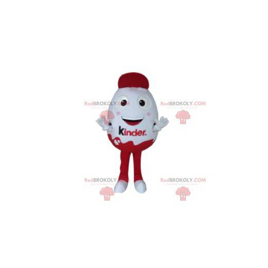 Very smiling red and white chocolate egg mascot - Redbrokoly.com