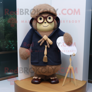 nan Attorney mascot costume character dressed with a Parka and Eyeglasses