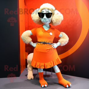 Orange Sheep maskot kostym...