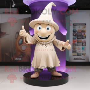 Beige Witch S Hat maskot...