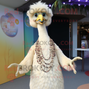 Cream Emu maskot kostume...