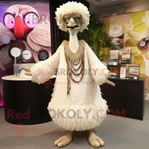 Cream Emu maskot kostume...