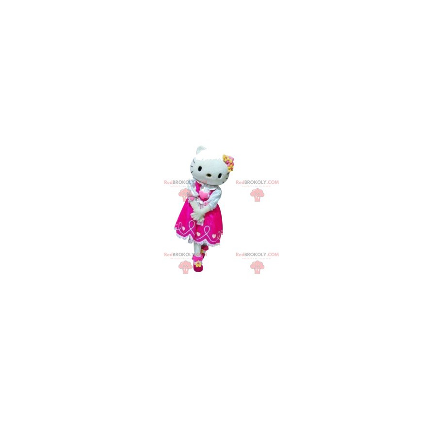 Mascota de Hello Kitty con su vestido fucsia - Redbrokoly.com