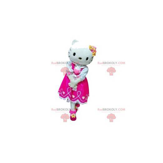 Mascotte Hello Kitty met haar fuchsia jurk - Redbrokoly.com