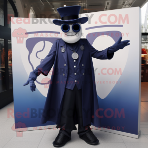 Navy Magician mascot costume character dressed with a Bootcut Jeans and Sunglasses