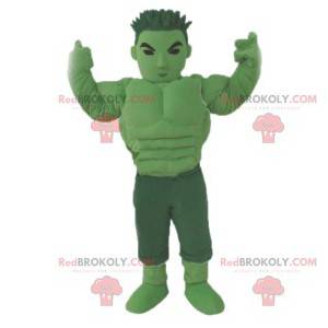 Green manga warrior mascot. Green warrior costume -