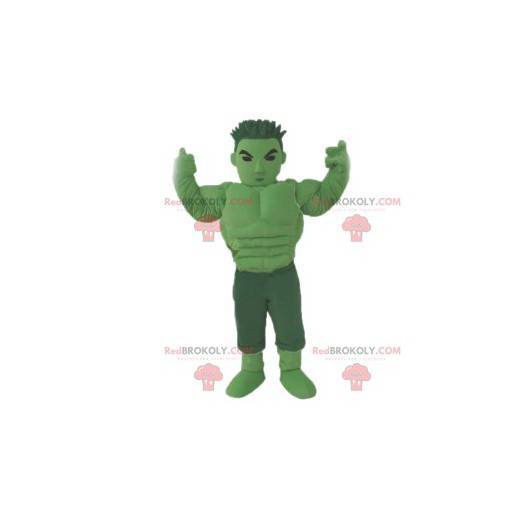 Green manga warrior mascot. Green warrior costume -