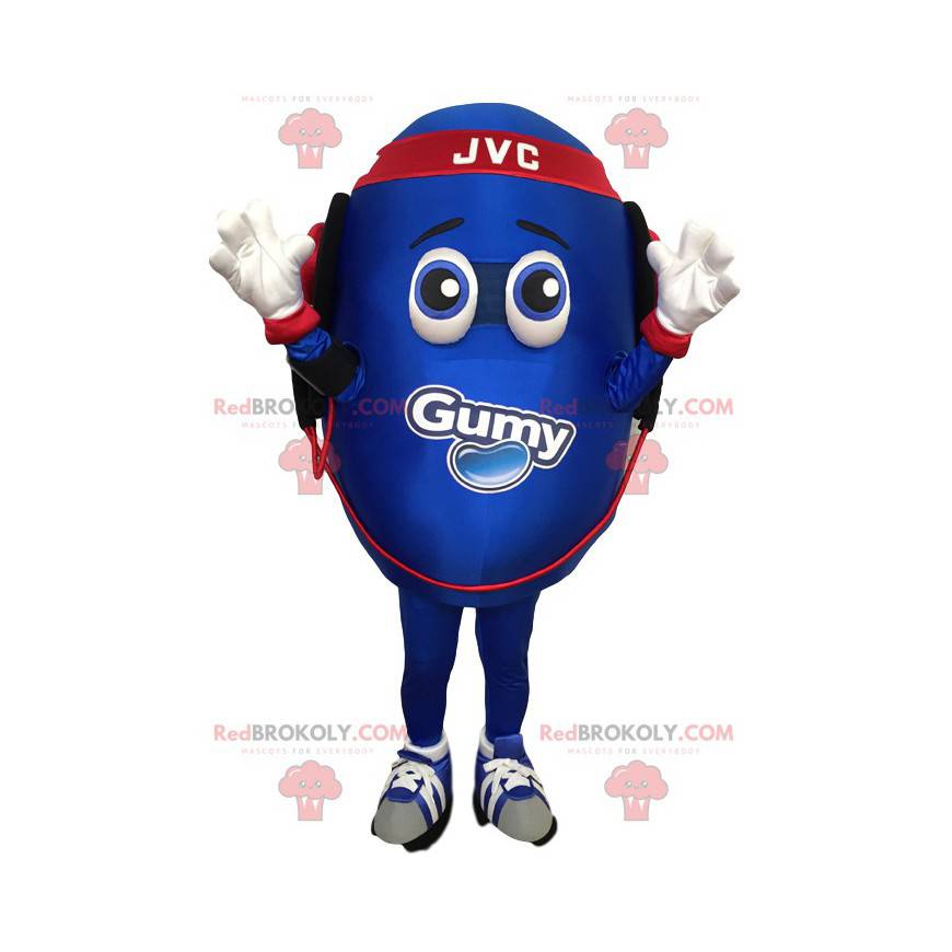 Mascotte d'œuf bleu. Costume d'œuf - Redbrokoly.com